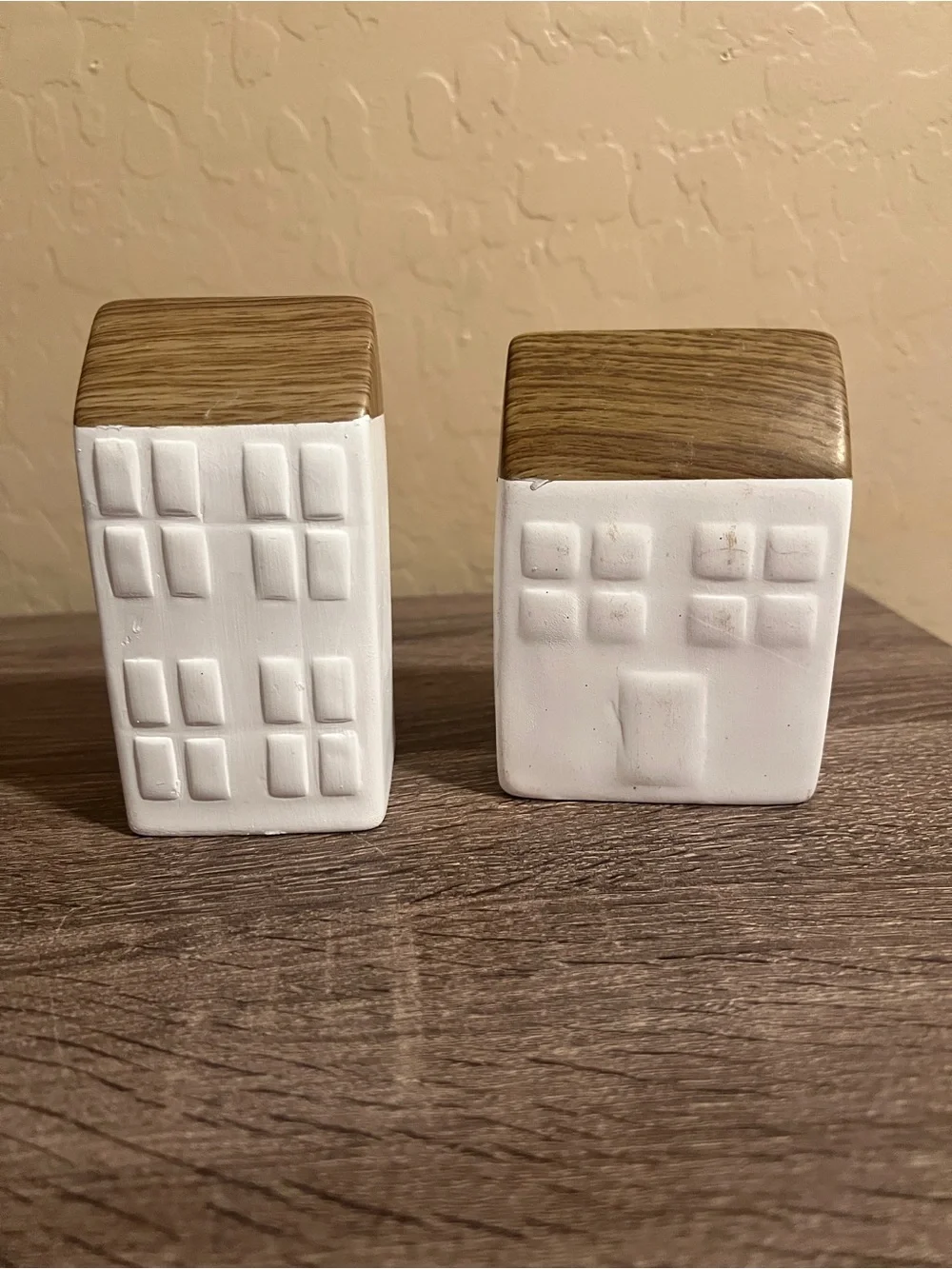 Target Bullseye Ceramic Houses White Brown Paintable DIY NWT